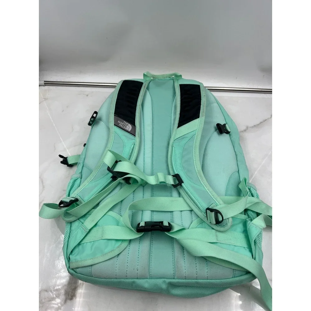 The North Face Borealis Backpack Mint Green Orange Bungee Laptop Bag Hiking